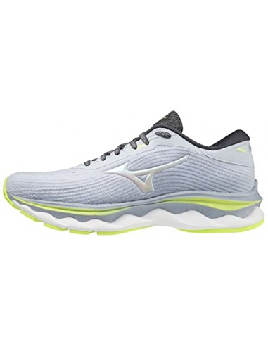 Mizuno Damen Wave Sky 5 (W) Laufschuhe, Weiß meliert/Neolime, 40.5 EU Paris Déstockage Promo