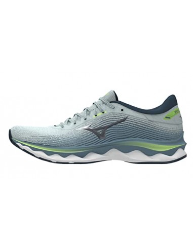 Mizuno Herren Wave Sky 5 Laufschuhe, Blau (Misty Blue Orion Blue Neolime), 41 EU français