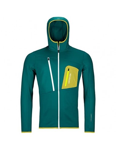 ORTOVOX Herren Fleece Grid Hoody M Sweatshirt, grün (Pacific Green), M à prix réduit toute l'année