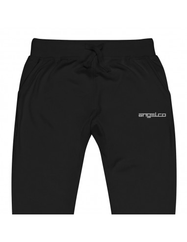 "Intense Black" fleece cotton sweatpants solde