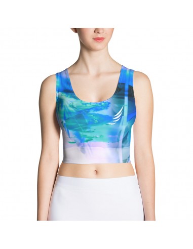 "Blue Water Flower" Crop Top de technologie