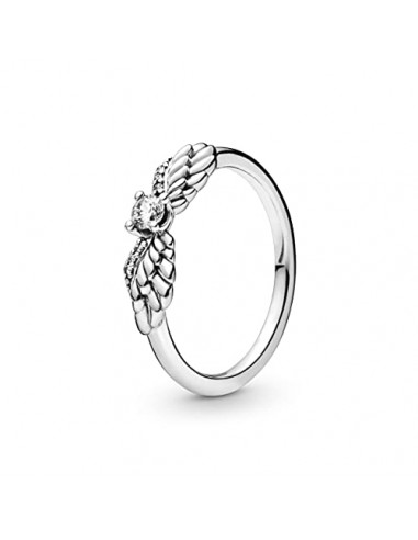 Pandora Unisex Angel Wing Sterling Silver Ring With Clear Cubic Zirconia JUSQU'A -70%! 