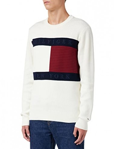 Tommy Hilfiger Men's Hilfiger Structure Flag Crew 50-70% off 