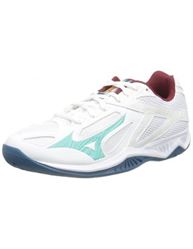 Mizuno Lightning Star Z6 JR Volleyball-Schuh, Wht Turquoise Mblue, 36 EU brillant des détails fins