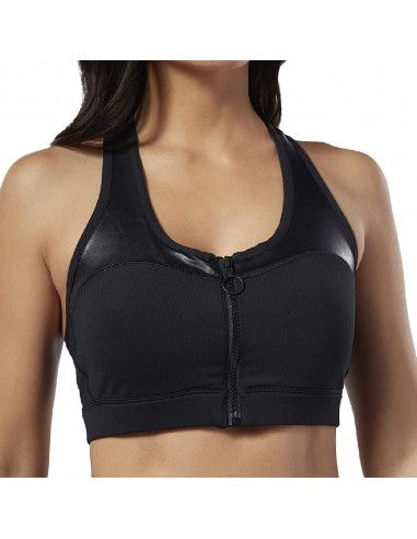 Reebok Damen C Zip Bra Sport-BH, Schwarz, M une grave pollution 