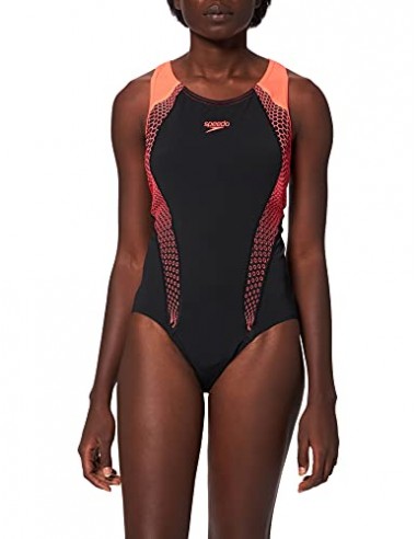 Speedo Damen Fit Lnbk Der Marine/Grün Frauen Kostüm, Hex Black/Psycho Red, 32 pour bénéficier 