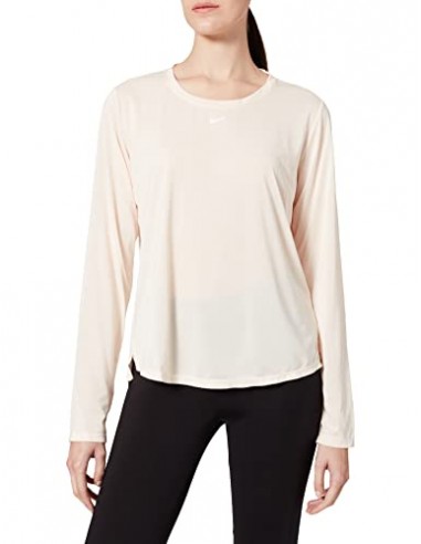 Nike Womens W Nk One Df Ls Std Top Shirt, Guava Ice/White, L 2023